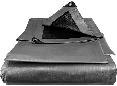 Tough heavy duty 260gsm waterproof tarpaulin/cover up tarp/garden dry storage sheeting,builders sheet,garden +camping (65cm x 65cm)