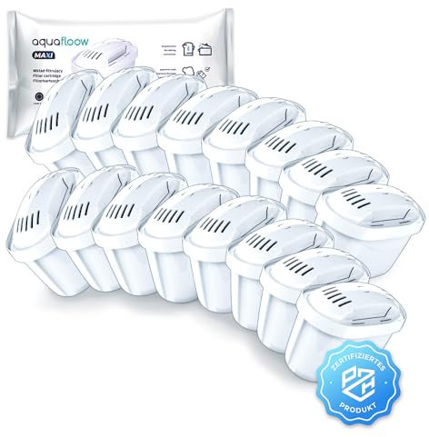 Aquafloow Wasserfilter Kartuschen – 16 Stück | Ersatz für Ersatz fur Dafi Unimax Aquaphor A5 Brita Maxtra+ Philips AWP212/10