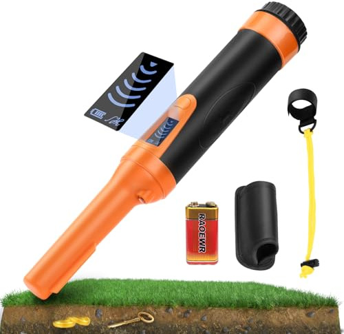 Dmyond Metal Detector Pinpointer for Adults & Kids - Full Waterproof Handheld Pin Pointer Wand with LCD Screen - Professional for Gold, Coins on Beach, Relics, Detecting Treasure Hunting
