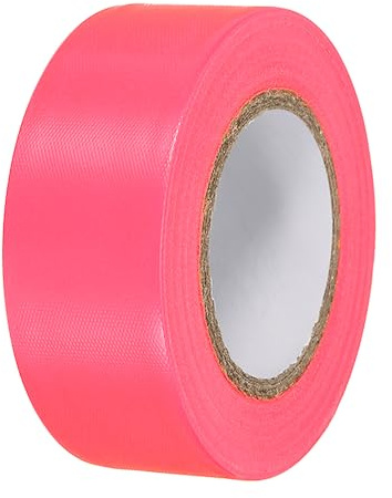 PATIKIL Nastro Segnaletico 1.2 x150', Nastro di Marcatura Neon in PVC Non Adesivo per Limiti di Rilevamento degli Alberi in Percorsi Esterni, Rosa