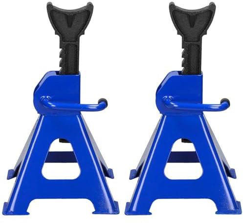 Treasuretool 2Pcs Axle Jack Stand, 3 Ton Adjustable Height, Universal Fit for Car, Van, Light Truck, Heavy Duty Steel, 200 x 195 x 225 mm