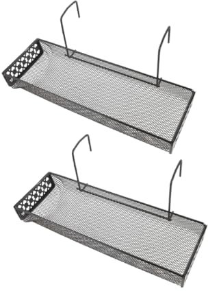 Alipis 2pcs Metal Hanging Storage Rack for Office Desk and Balcony, Black Iron Plant Pot Holders Multiple Layers, Suitable for Windowsill and Outdoor Plant Display