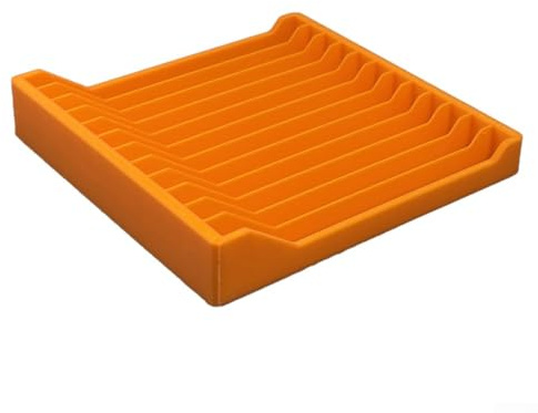 Plastic CD Storage Rack for Up to 12 Discs, Compact Space Saving Design with Individual Slots for Organized and Accessible Media Storage (Orange)