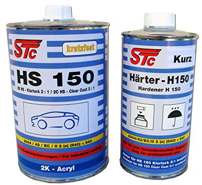STC 1,5 L Set 2K HS 150 Acryl Klarlack Spezial Set 2:1 Kratzfest inkl. Härter kurz