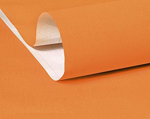 10 m x 60 cm Tapeten einfarbig Uni Pastellfarben orange 3000-S Art. 3102 selbstklebend Verschiedene Trendfarben Tapete Folie abwischbar
