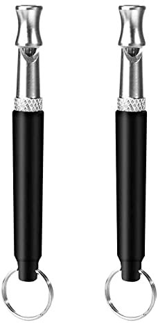 GHEART Hundepfeife, Professionelle Ultraschall-Pfeife, Hundepfeife Hochfrequenz Lautlos, für eine Moderne Hundeerziehung, 2 Stücke (Schwarz)