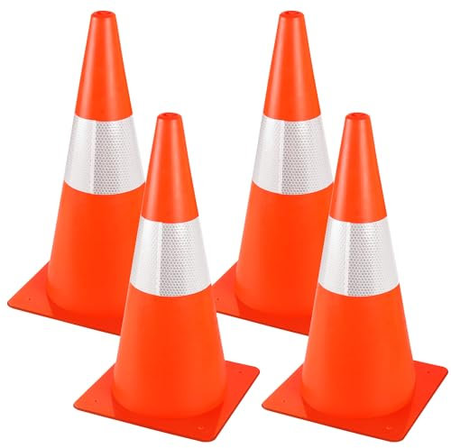 Coni di avvertimento, 38 cm, 4 cappelli di segnalazione, impilabili, coni di segnalazione, coni di traffico, sicurezza stradale, per attività all'aperto ed eventi festivi