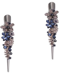 POPETPOP 2 St Retro Strass Metall Horn Clip Huvudbonad Anknäbb Clip Crystal Hår Hårtillbehör Retro Metall Hårspännen Rhinestone Blomma Hårklämmor Kvinnors Plånbok Halkfri