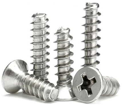 100 Stück selbstschneidende Kreuzschlitz-Senkkopfschrauben aus vernickeltem Kohlenstoffstahl M1, M1,2, M1,4, M1,5, M1,6, M1,7, M2, M2,2, M2,3, M2,5, M2 .6 Flache Kreuzschlitzschraube ( Color : 6mm x10