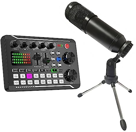 Table de mixage DJ, Kit de carte son d'enregistrement de Studio Enregistrer l'ordinateur de téléphone Audio en direct avec l'ordinateur de téléphone par câble ensemble de mélangeur de voix en direct(W