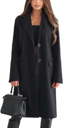 Generisk kappa dam höst vinter ullrock lång trenchcoat varm enfärgad övergångskappa vinterrock med fickor vinterjacka vinterrock damer elegant
