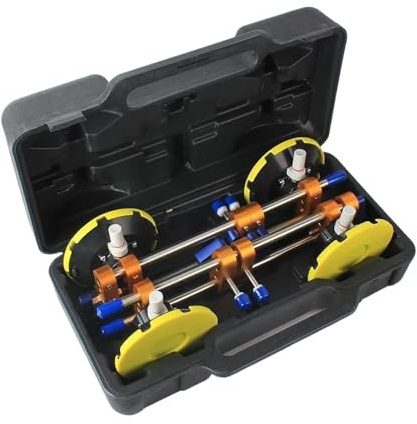 Suglyftare, 2 st/set Sten sömsättare med 6 tums vakuumsugkoppar for granitfogning Sömlösa gummivakuumnivelleringsverktyg(Silicone Plastic box)