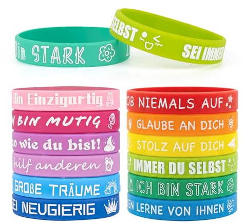 AWCIGG 24 stycken små presenter för barn avskedspresenter skolbarn grundskola motivationsarmband barn silikonarmband armband för barnträdgården uppmuntrande små presentförslag förskolan början av