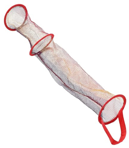 MAGICLULU Filet de Pêche Pliable 15 X 90 Cm à Maille Fine Enduit, Filet à Poissons Mini pour Petits Poissons Rayures Colorées, Panier Portable pour Pêche en Rivière et Appâts