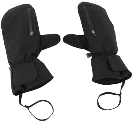 SALALIS Mitaines de Ski Tactiles Chauds pour Les Activités d'hiver de Snowboard Noir pour Hommes Femmes 2 Paires (L)