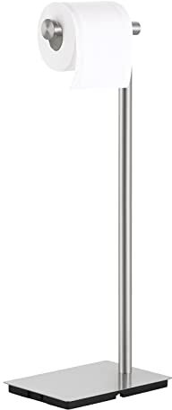 KES Toilet Roll Holder Free Standing, Bathroom Tissue Paper Holder Stand Alone Heavy Duty SUS304 Stainless Steel Brushed Finish, BPH286S1A-2