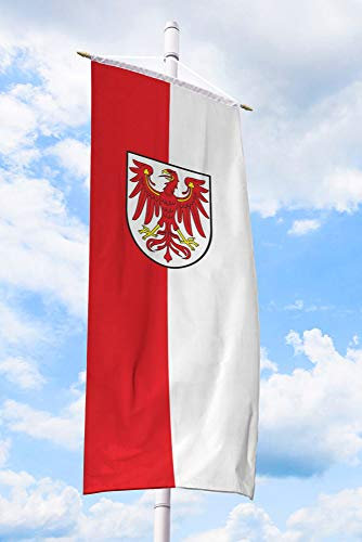 Deitert Bundesland-Flagge Brandenburg – 120x300 cm Brandenburg-Fahne mit Wappen, Bannerfahne aus reißfestem Polyester