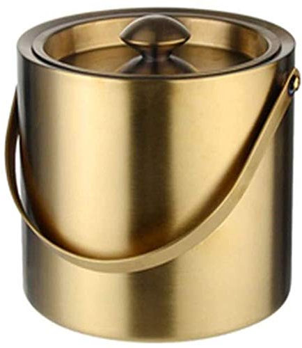 ESGT Stock Harbor Ice Bucket Insulated With Sealed Lid And Tongs, Large 2/3 Liter Stainless Steel With Modern Tongs Storage For Parties