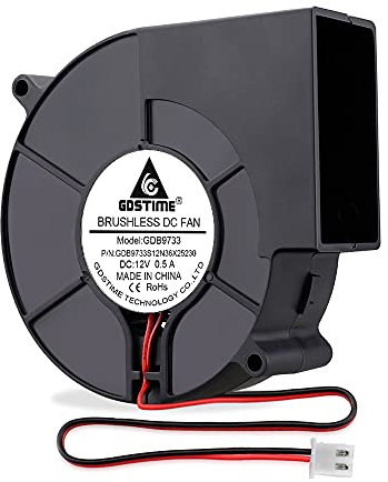 GDSTIME 12V Blower Fan 97mm Centrifugal Fan 9733 97mm x 33mm Cooling Blower DC 12V Brushless Turbo Turbine Air Case Cooler For Inflatables BBQ or 3D printer DVD player Cooling