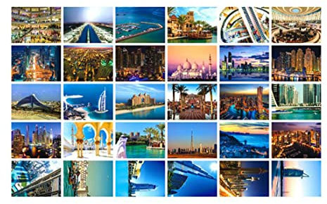 Postkarten mit schöner Weltreise, künstlerische Retro-Postkarten, 30 Stück, Dubai