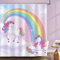 Bonhause Duschvorhang Einhorn Regenbogen Rosa Duschvorhänge für Mädchen 180 x 180 cm Anti-Schimmel Wasserdicht Polyester Stoff Waschbar Bad Vorhäng für Badzimmer mit 12 Haken