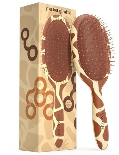 FRAMAR Detangle Hair Brush Women – Wet Hair Brush Detangler, Hairbrushes For Women, Hairbrush, Effective Detangling – Reduces Hair Breakage and Frizz - Giraffe