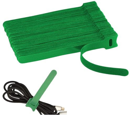 : GaoBangM 100 Pcs Reusable Cable Ties, Cable Ties, Fastening Straps, Adjusting Straps, for Electrical and Electronic Products,Cable Straps,Home Office Cable Organizer (Green)