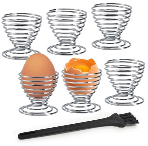 Eierbecher Set, 7-Pack Eierbecher Edelstahl für Gekochte Eier Edelstahl Eierbecher Metall für Restaurant und Heimgebrauch