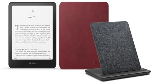 KKindle Paperwhite Signature Edition (version 2024) 32 GB sans publicité, une housse en cuir Amazon Premium et une station de chargement sans fil conçue pour Amazon