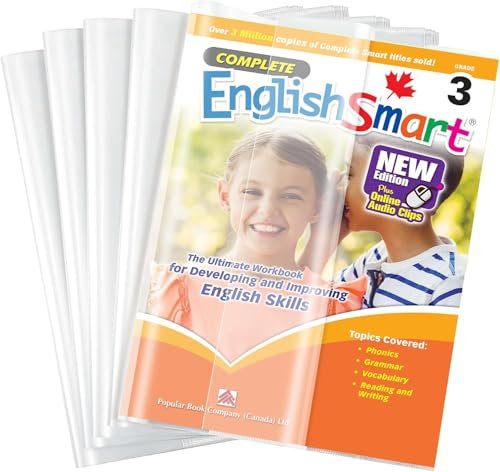 EULANT 10 Stück buchumschläge 19.5x26.5cm, Transparent Schulbuch Umschläge, Schulbuchumschläge mit Verstellbarem Klebestreifen, Klar Bücher Einbinden für das Home Office der Schule