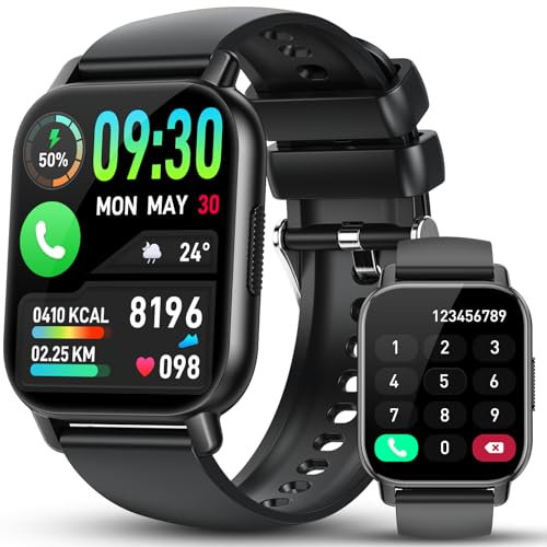 Reloj Inteligente Hombre Mujer, 1.85 Smartwatch con Llamadas y Diales Bluetooth, 112+ Modos Deportivos Reloj Monitor de Sueño, Podómetro, Pulsómetro, IP68 Smart Watch Bluetooth 5.4 para Android iOS