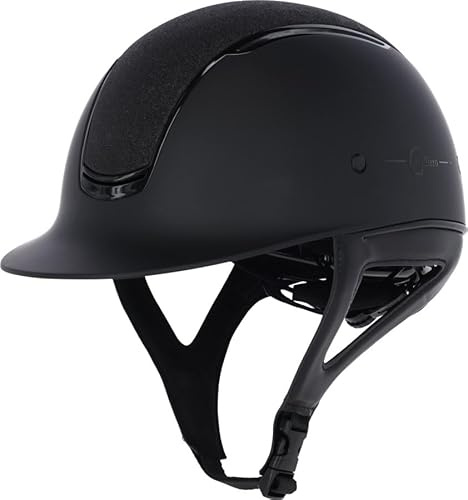 Covalliero Reithelm Eclipse, Disc-System, ERT-System, Belüftungssystem, ABS-Helmschale, Geprüft nach EN1384:2023, Glitzerapplikation, Edles Schwarz-Matt, S/52-56cm