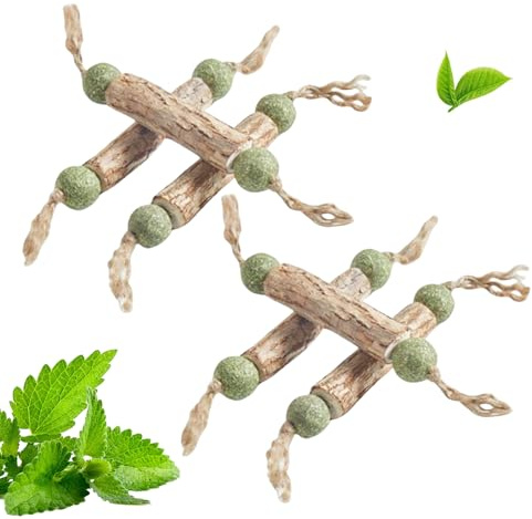 Lot de 6 jouets pour chat avec herbe à chat, matériau menthe à chat, 6 bâtons interactifs pour la chasse, les griffures, la mastication, les activités de jeu d'intérieur, résistants, 2 x 12 cm