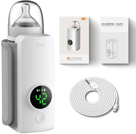 Tragbarer Flaschenwärmer Baby für Unterwegs,Erhitzt Sie Schnell Und Hält Sie Lange Warm Brustmilch,Heizgeräte Von Funkelnden Babyflaschen Wärmer Unterwegs,Geschwindigkeit 60 grad,Eine Gemütliche Fütte