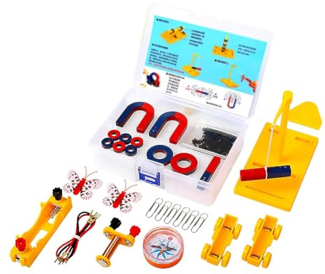 Tuesoa Kit D'Aimants Scientifiques pour Enfants, Ensemble D'Expérimentation D'Électro-Aimant, Ensemble D'Expériences Scientifiques en Physique, Éducatif pour les Élèves des Écoles, 1 Ensemble