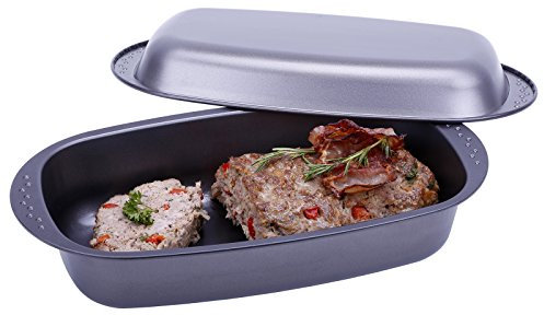 c|h|g Teglia con Coperchio, Rivestimento Antiaderente, Antracite/Metallico, 37 x 20 x 7 cm