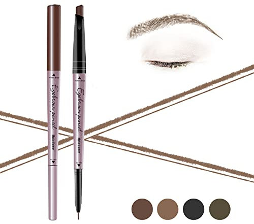 Music Flower Eyebrow Pencil Double Ended, Waterproof Brow Pen, Smudgeproof Long lasting Eye Makeup, Pack of 1, Light Brown
