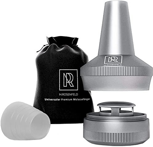 M. ROSENFELD - Shisha con rosca, de aluminio universal con adaptador, se adapta a todas las shishas, accesorio de enfriamiento, simplemente hay que conectar al adaptador de cabeza, metal, plata