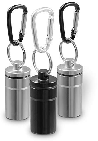 SWISSHOME – Taschenaschenbecher im Set (3 Stück) inkl. Karabiner. 100% wasserdicht & geruchsdicht – Multifunktional für unterwegs bei Hobby & Freizeit - Premium Qualität - Schwarz/Silber
