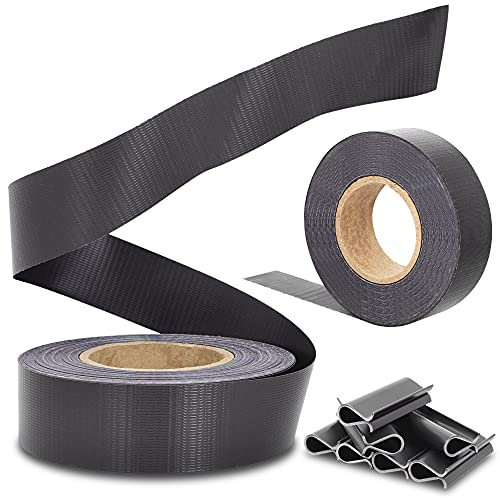 Medas Professional PVC Sichtschutzstreifen Zaunsichtschutz 35 m x 4,75 cm Anthrazit + 20 Befestigungsclips GRATIS | Doppelstabmattenzaun Zaunfolie Blickdicht Windschutz Zaun Sichtschutz Rolle