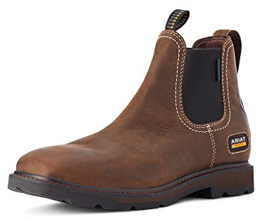 ARIAT Groundbreaker Chelsea bred fyrkantig tå vattentät arbetsstövel, Mörkbrunt, 14 Wide