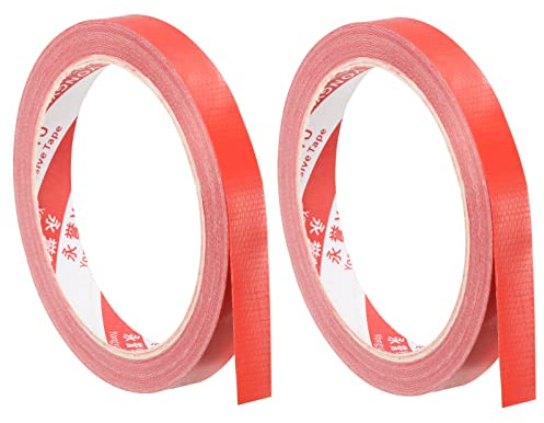 PATIKIL Table Tennis Side Tape, 2 Pack Ping Pong Edge Tape Protect The Edges of Rubber & Blade Available in 20 Rackets(10m) for Table Tennis Paddles, Red (12mm Wide)
