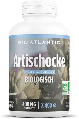 Bio Artischocke 1200 mg pro Tag - Cynarine - 400 Tabletten | Premium Naturprodukt & Rein pflanzlich