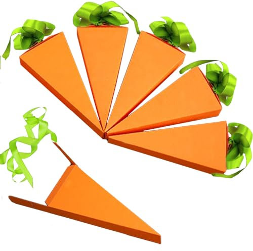 Decorazione Pasqua, 6 Scatole Carota di Carta da Decorare e Riempire - Decorazione Pasquale Artigianale 2026 per Bambini