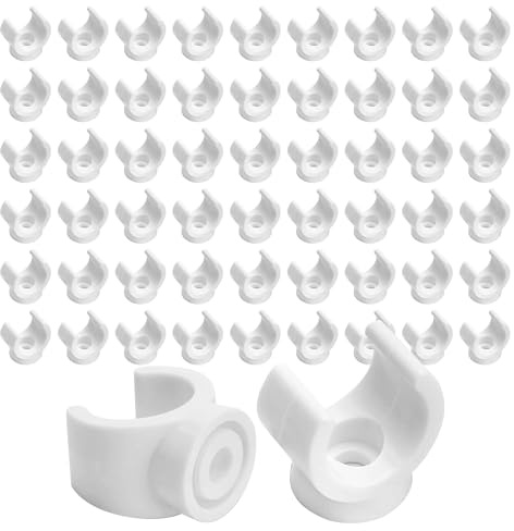 YEUIKERR 200 Pcs 1/2 Inch PEX Clip 16 mm PEX Pipe Clamp Clip, PEX Holder Tubing, PVC Water Pipe Support Holder Socket, U-Hook Plastic Pipe Clamp Tools, White