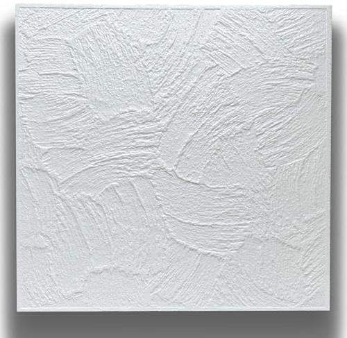 10 o 20mq (40 oppure 80 pezzi) di pannello decorativo a soffitto in polistirene compatto 50x50cm (spess. 1cm) LYON Pacco da 10 metri quadrati