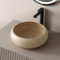 EMKE Design Waschbecken Keramik Aufsatzwaschbecken Rund, 36 x 36 x 12 cm, Matt Pale Beige, luxuriöses Design Aufsatzwaschbecken für Badezimmer und Gäste-WC