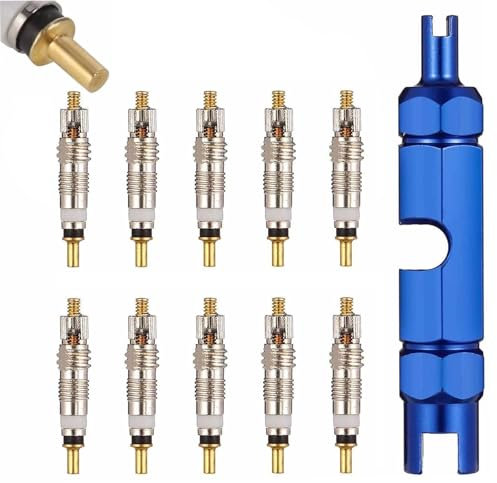 11 Stück Fahrradventil Adapter, Französisches Ventil ventil Ersatz, Fahrrad Ventil Adapter, mit Ventileinsatzentfernungswerkzeug, für Fahrräder und Mountainbikes