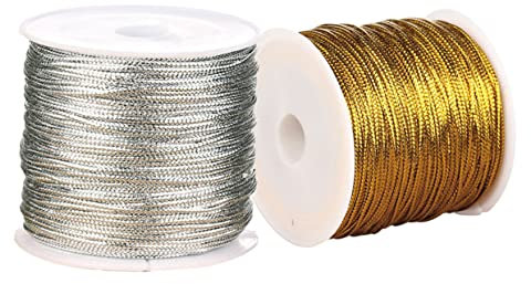 Uonlytech Corda Elastica da Imballaggio Oro, 2 Pezzi per Confezioni