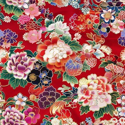 JIAOQSS Papel pintado autoadhesivo Floral rojo colorido Envoltura de vinilo papel tapiz adhesivo adhesivo para muebles papel de contacto adhesivo sala de estar dormitorio